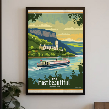River Castle Cruise Scenic Journey Travel Poster