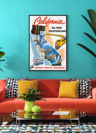 California All-Year Vacationland Union Pacific Railroad (1950s) Poster