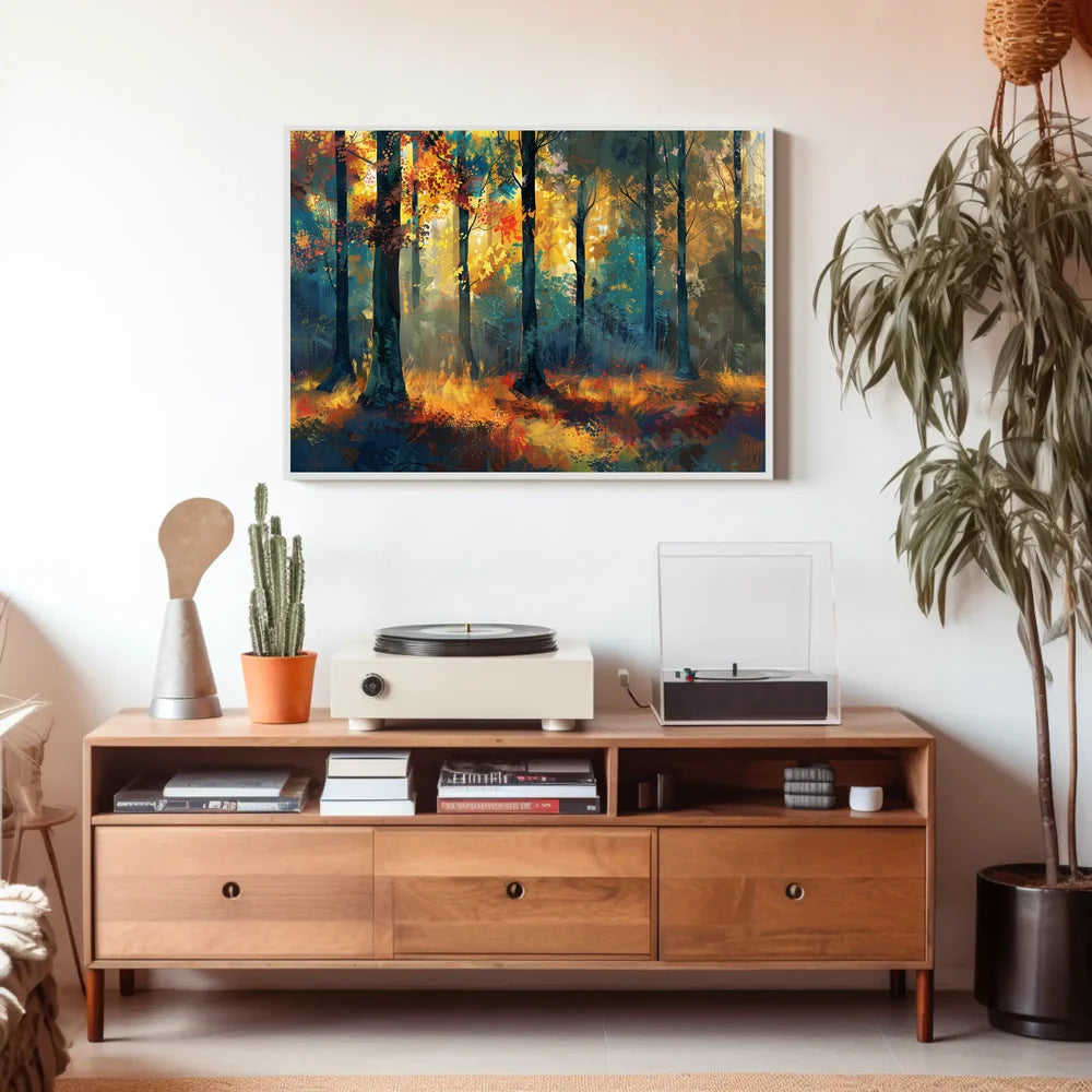 Autumn Forest Impressionistic Art Poster: Tranquil Beauty
