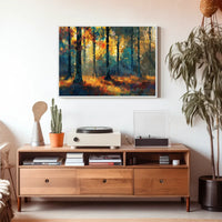 Autumn Forest Impressionistic Art Poster: Tranquil Beauty