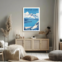 Crater Lake National Park Travel Poster Scenic Print