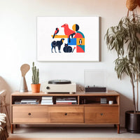 Stylized Geometric Animal Art Poster for Walls