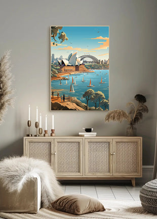 Sydney Iconic Landmarks Travel Poster