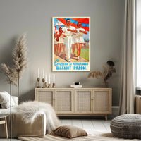 Vintage Soviet Sports Propaganda Poster