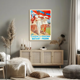 Vintage Soviet Sports Propaganda Poster