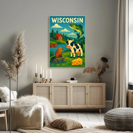 Classic Wisconsin Wildlife Agriculture Poster