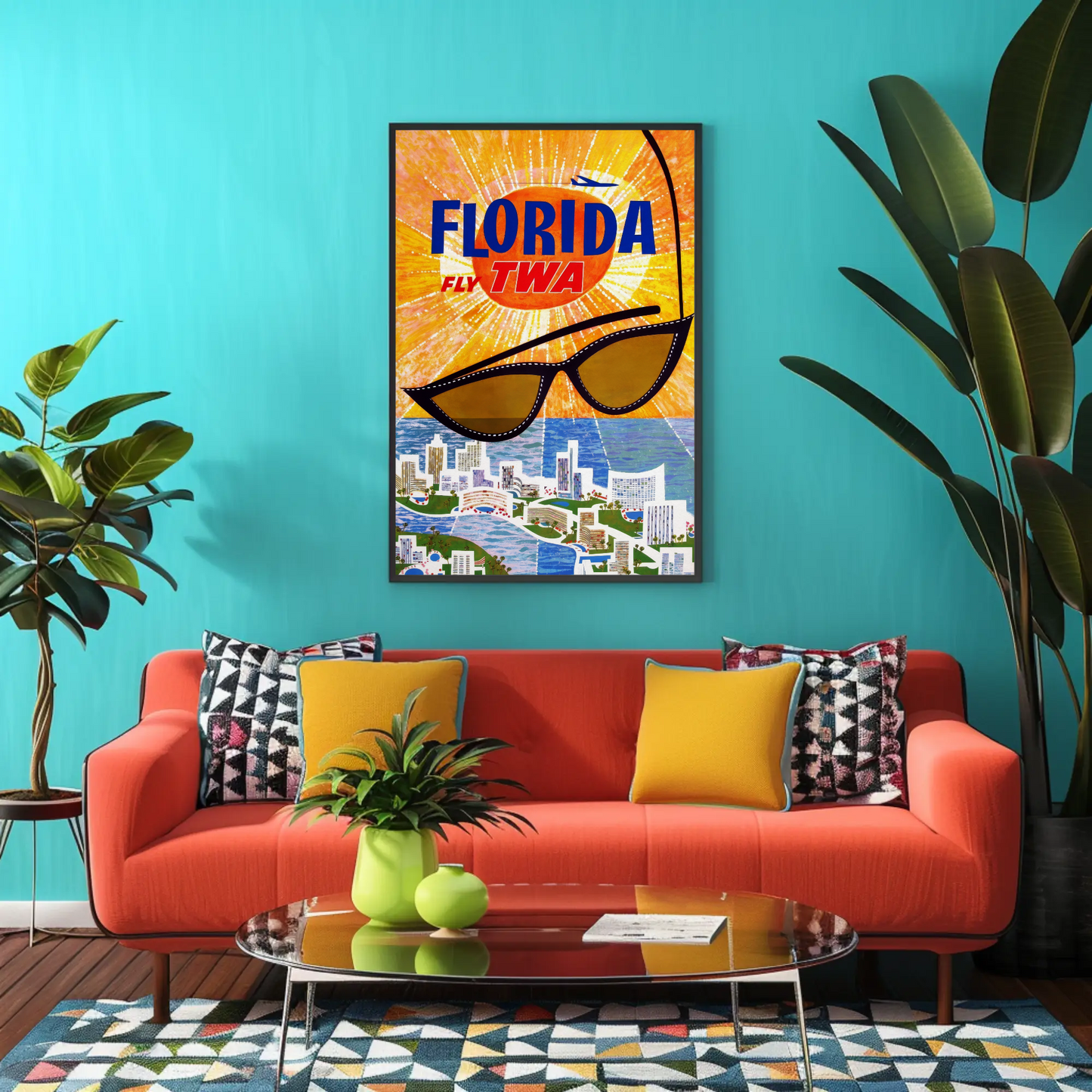 Fly TWA to Florida Travel Poster by David Klein