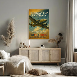 Douglas C-47 Skytrain WWII Vintage Poster