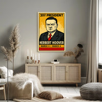 Herbert Hoover 31st President of the United States Inked Comic Style Poster