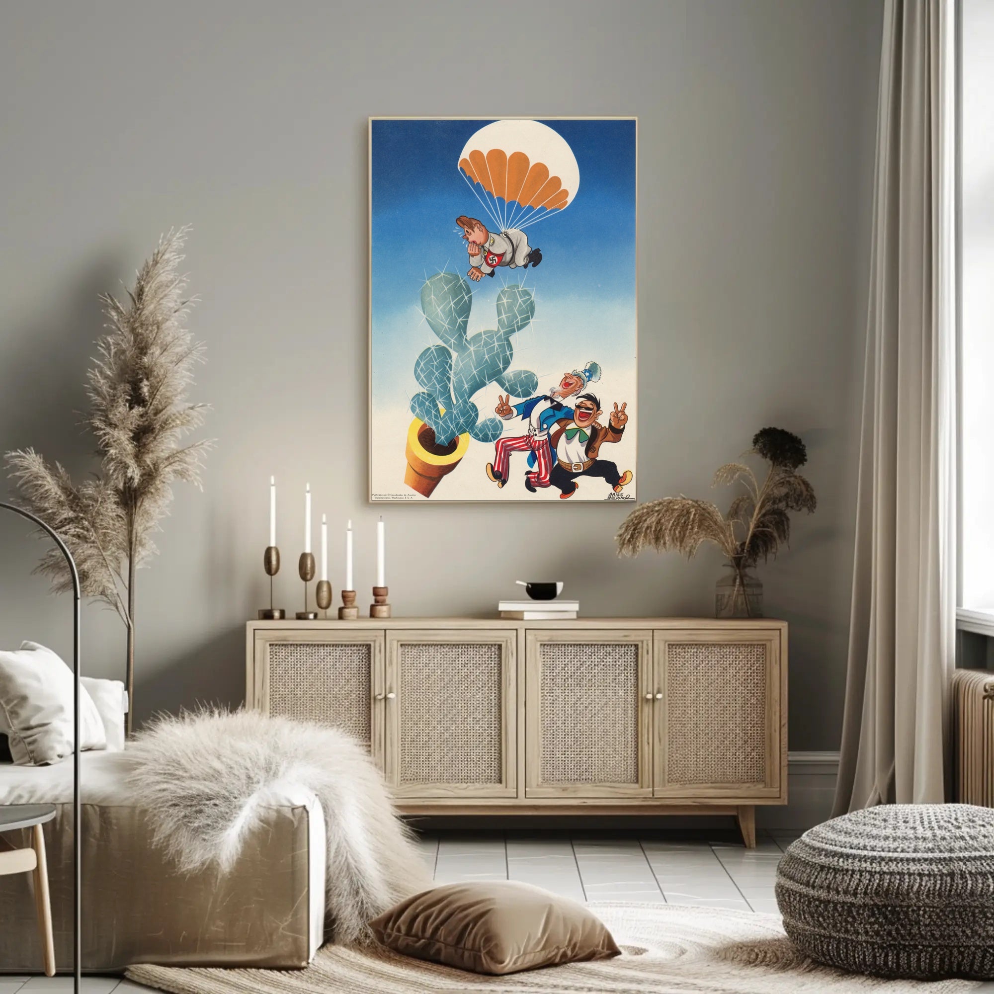 Parachute Predicament Poster PosterGoat