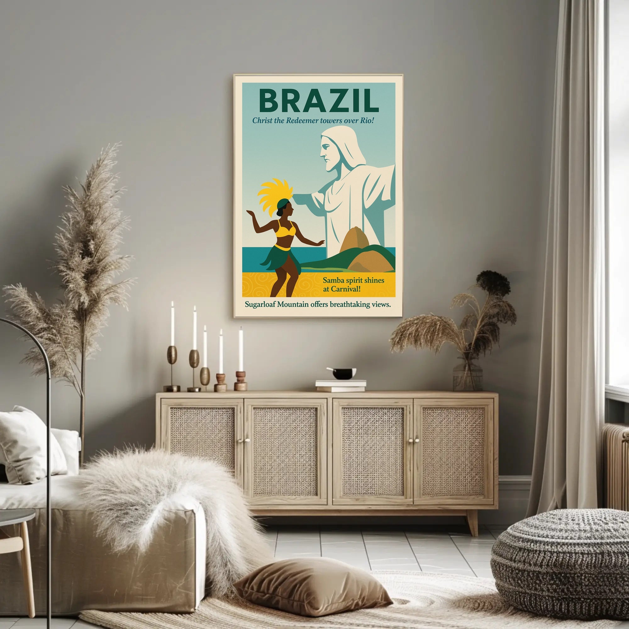 Discover Brazil Vintage Travel Poster Wall Art PosterGoat