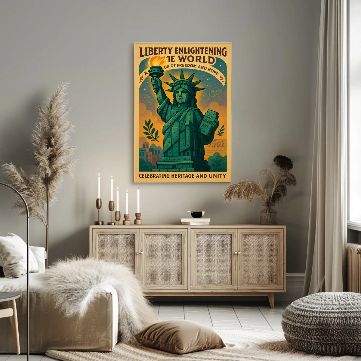 Statue of Liberty Vintage Patriotic Poster Art