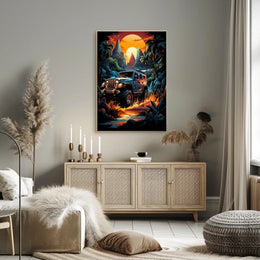 Adventurous Off-Road Tropical Landscape Art Poster