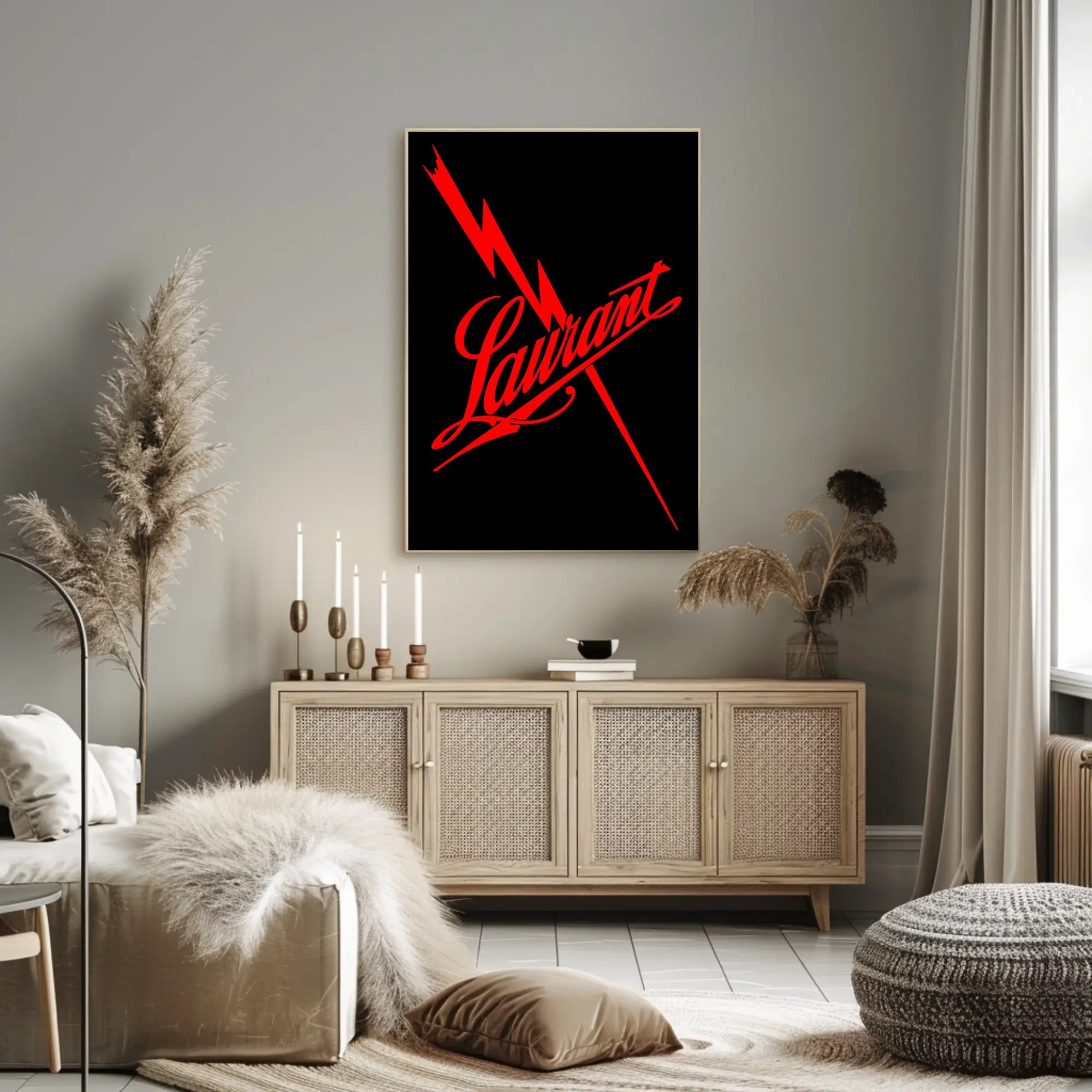 Laurant Energy Logo Bold Cursive Artistic Poster