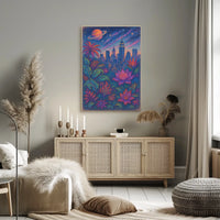 Cosmic Jungle Cityscape Poster