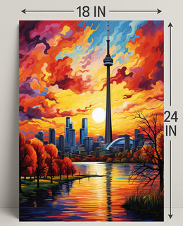 Toronto Skyline At Sunset Poster