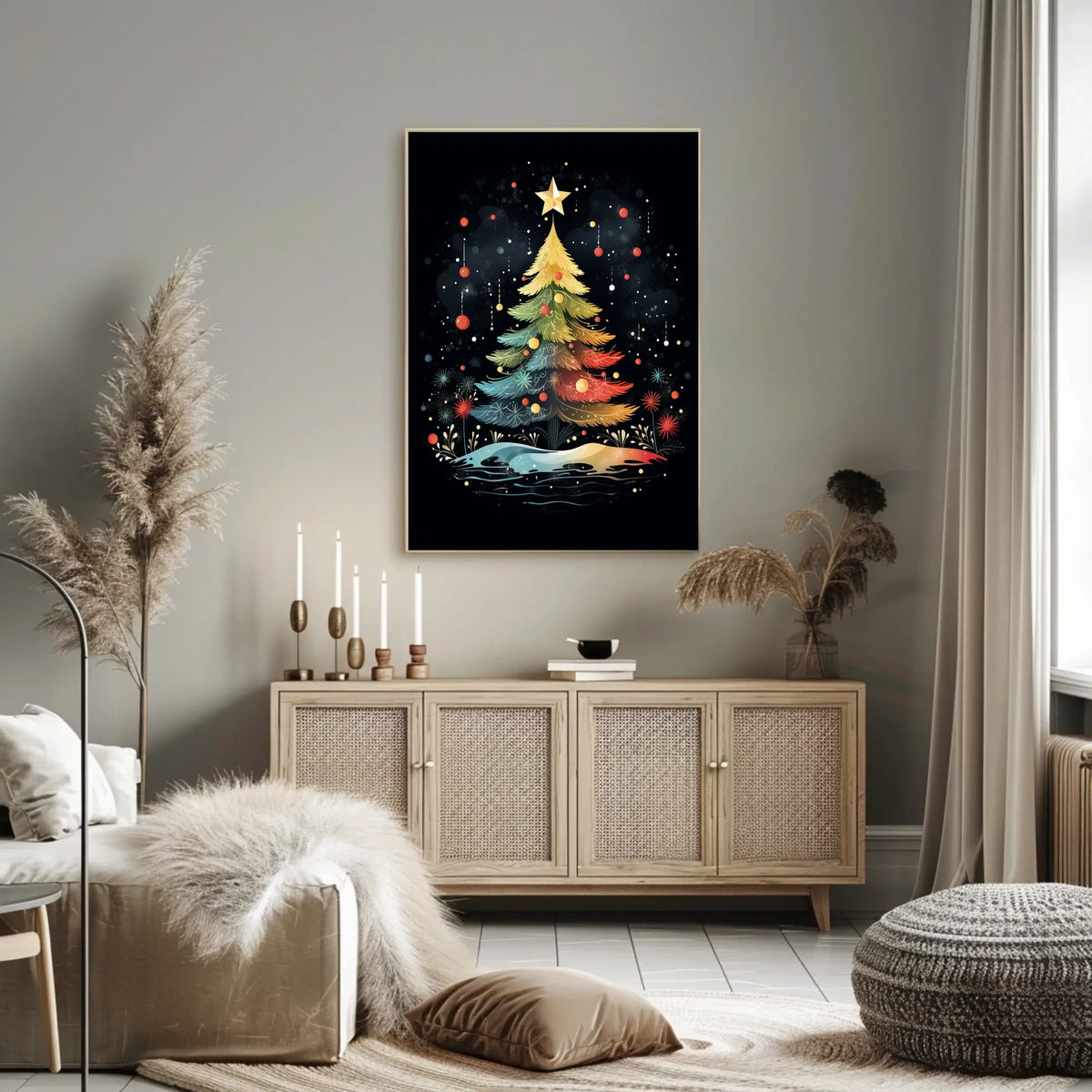 Enchanting Christmas Tree Poster: Festive Holiday Art