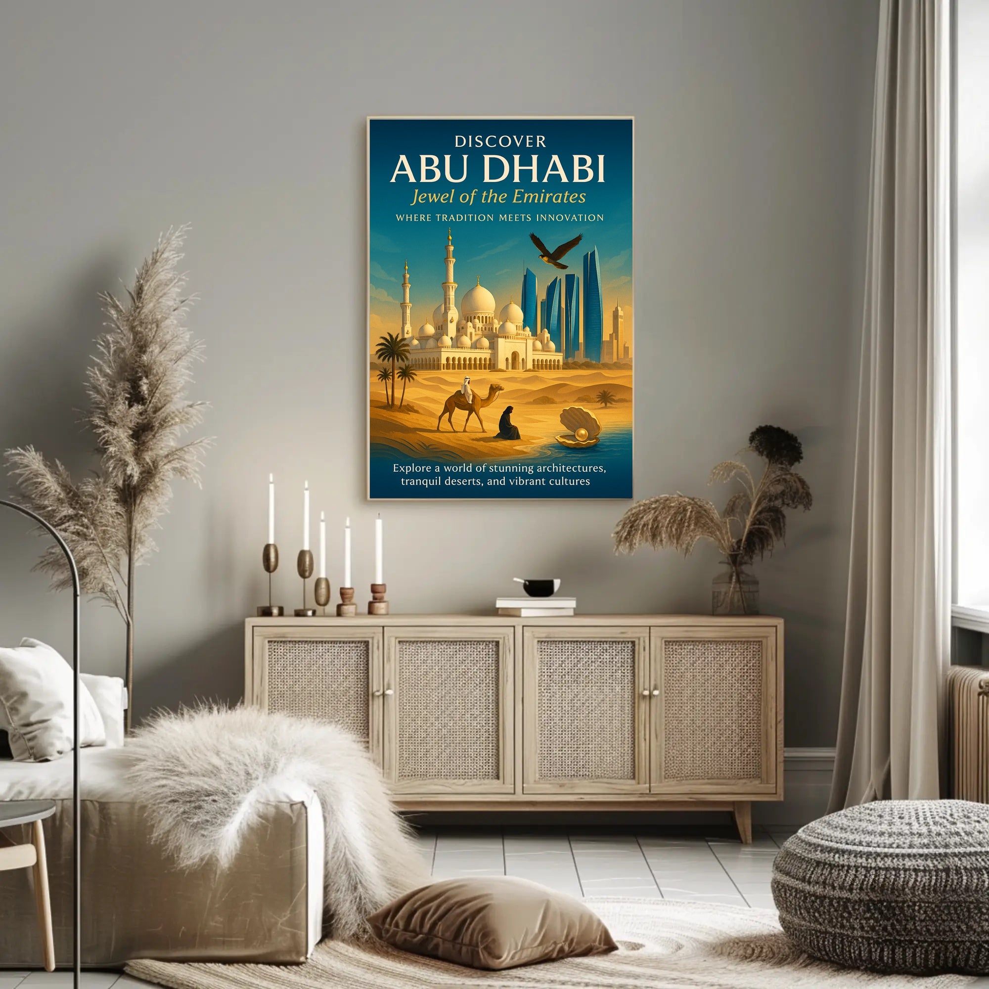 Journey Through Abu Dhabi's Timeless Beauty Travel Poster