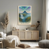 Enchanting Iceland Watercolor Poster