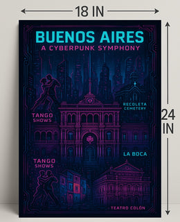 Buenos Aires A Cyberpunk Symphony Poster PosterGoat