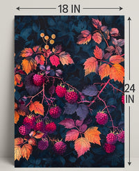 Raspberry Branches Illustration: Abstract or Artistic Poster