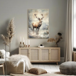 Majestic Elk In Mist Poster