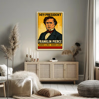 Franklin Pierce 14th President of the United States Inked Comic Style Poster