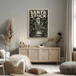 Santa Stuck in Chimney Christmas Pop Culture Poster