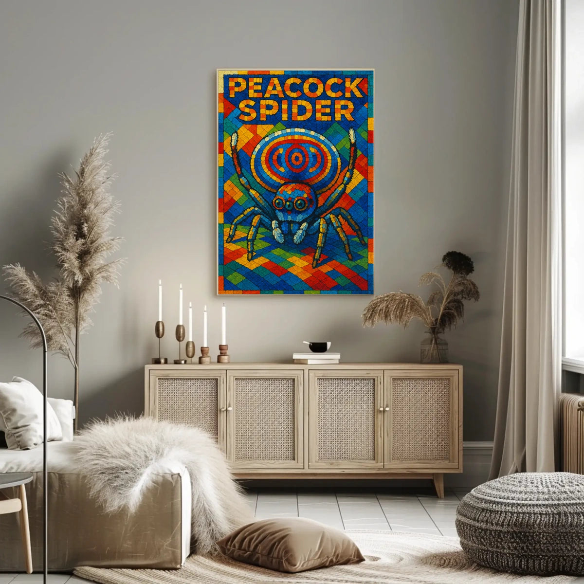 Peacock Spider Mosaic Poster