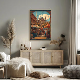 Bustling Market Scene Poster