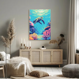 Underwater Sea Turtle: Vibrant Animal Poster