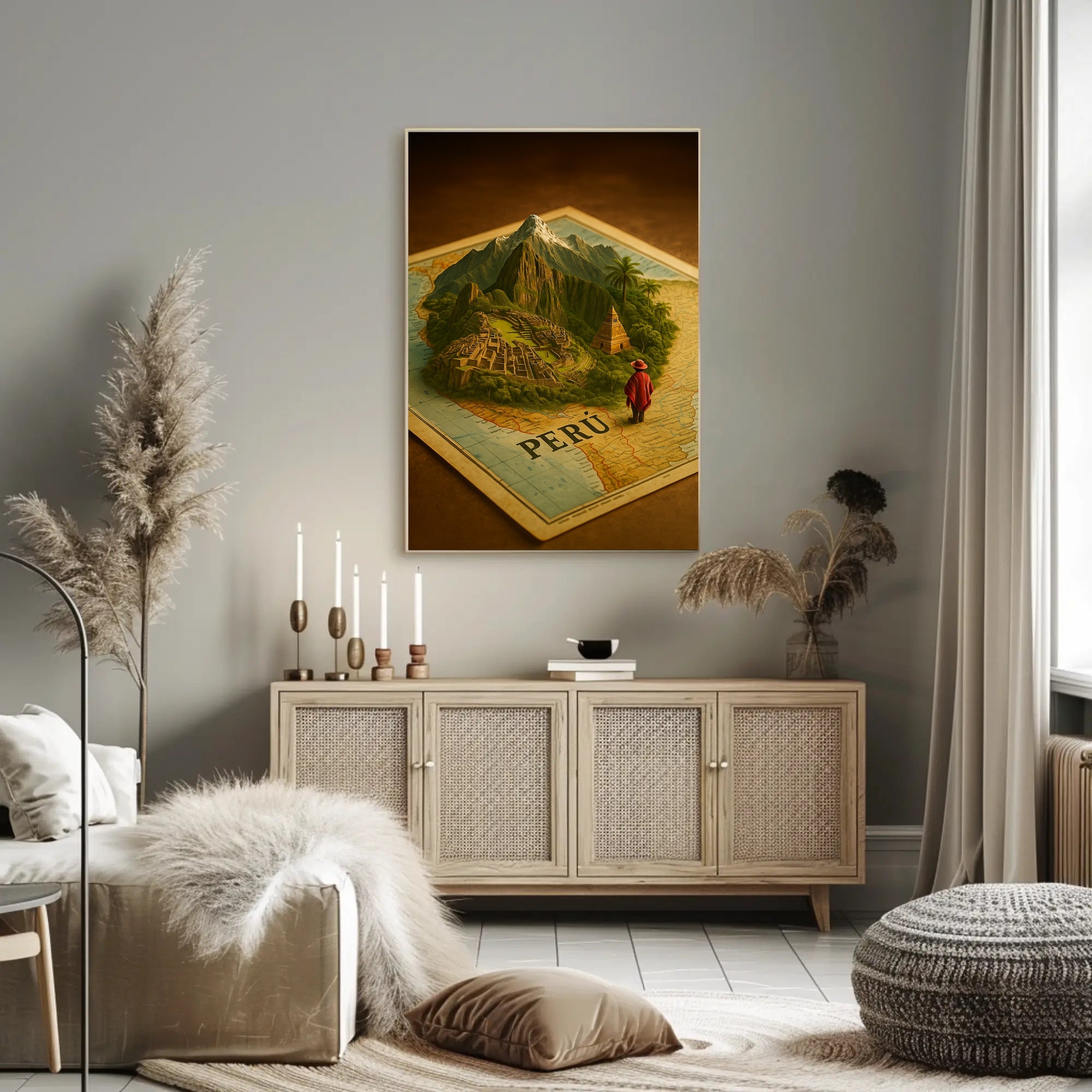 Peru Enchanting Travel Poster Vintage Wall Art
