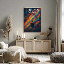 Edison New Jersey Scenic Minimalist Typography Poster