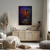 Al Khazneh Petra Travel Poster Vintage Wall Art
