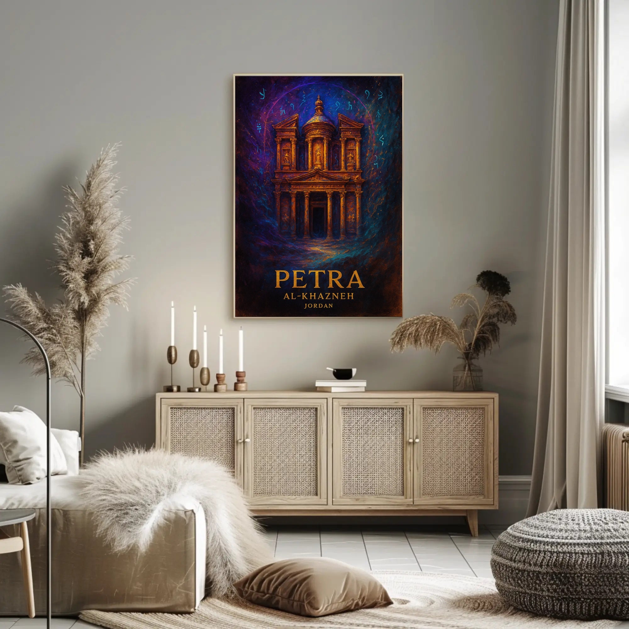 Al Khazneh Petra Travel Poster Vintage Wall Art