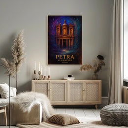 Al Khazneh Petra Travel Poster Vintage Wall Art