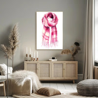 Striped Scarf Art Poster Vintage Scenic Wall Art
