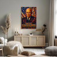 Dwight D. Eisenhower 34th President of the United States Glitch Hop Art Poster