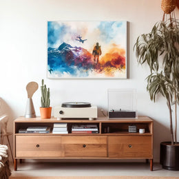 Adventure Awaits: Vibrant Mountain Journey Poster