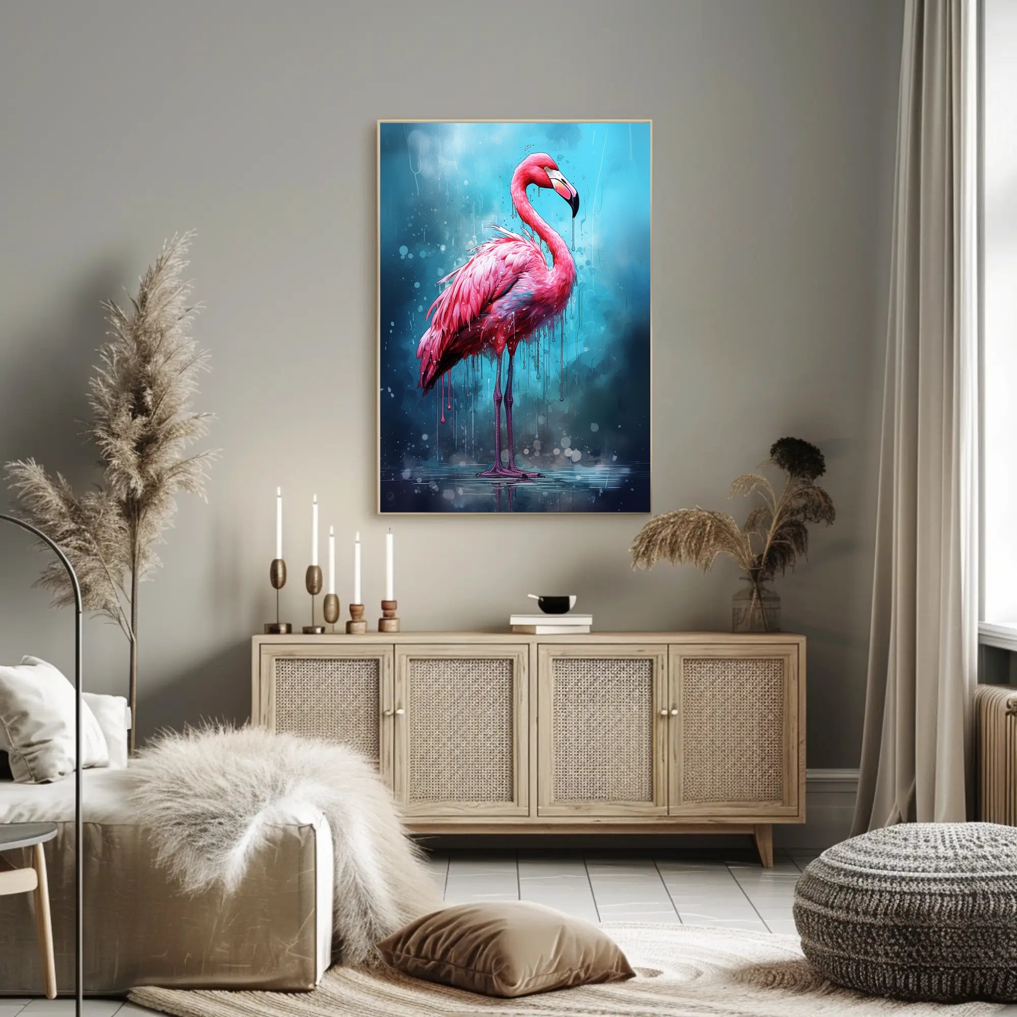 Vibrant Flamingo Art Poster
