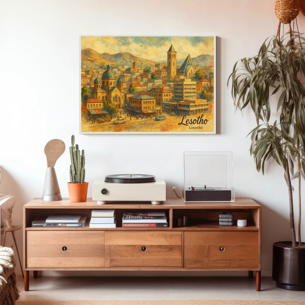 Lesotho Cityscape Poster