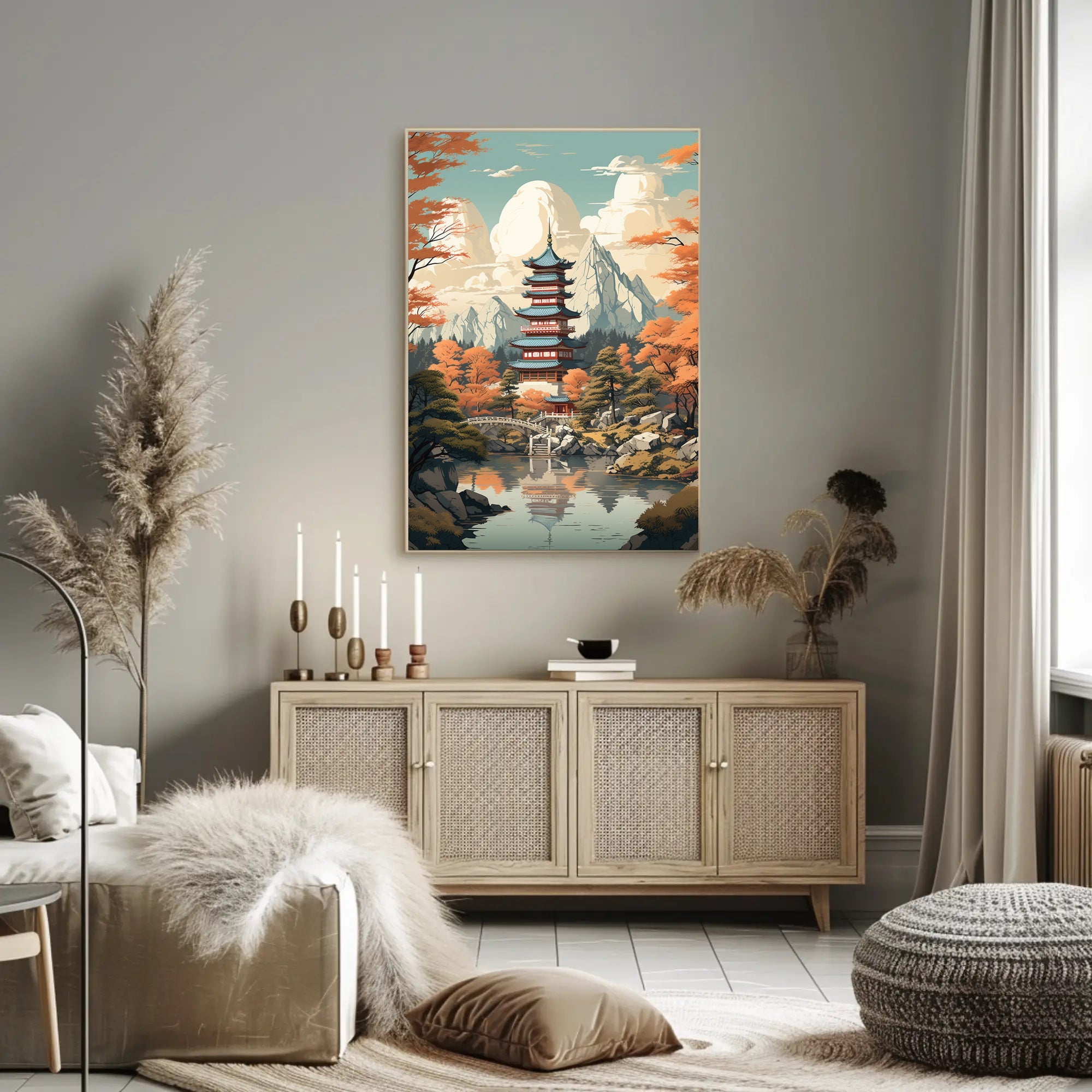 Tranquil Pagoda In Autumn Poster