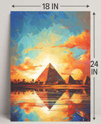 Sunset Over The Pyramids Poster