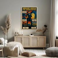 Abraham Lincoln Vintage Presidential Historical Illustration Poster PosterGoat