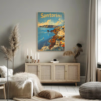 Santorini Escape: Aegean Serenity with Sailboats Poster