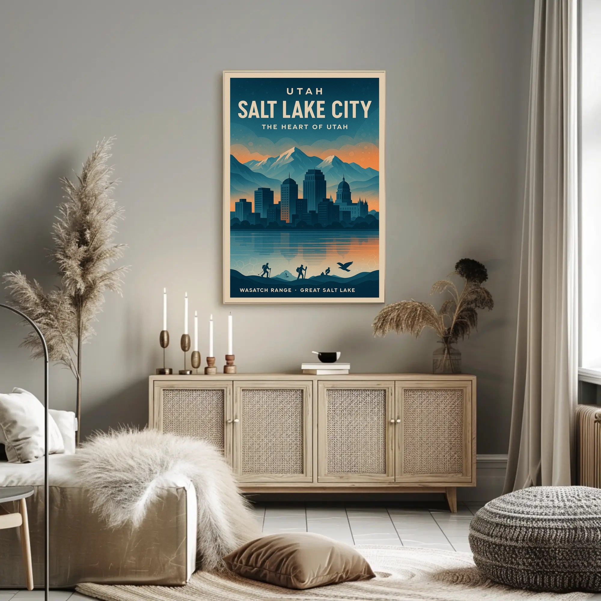 Salt Lake City Travel Poster Vintage Wall Art Print
