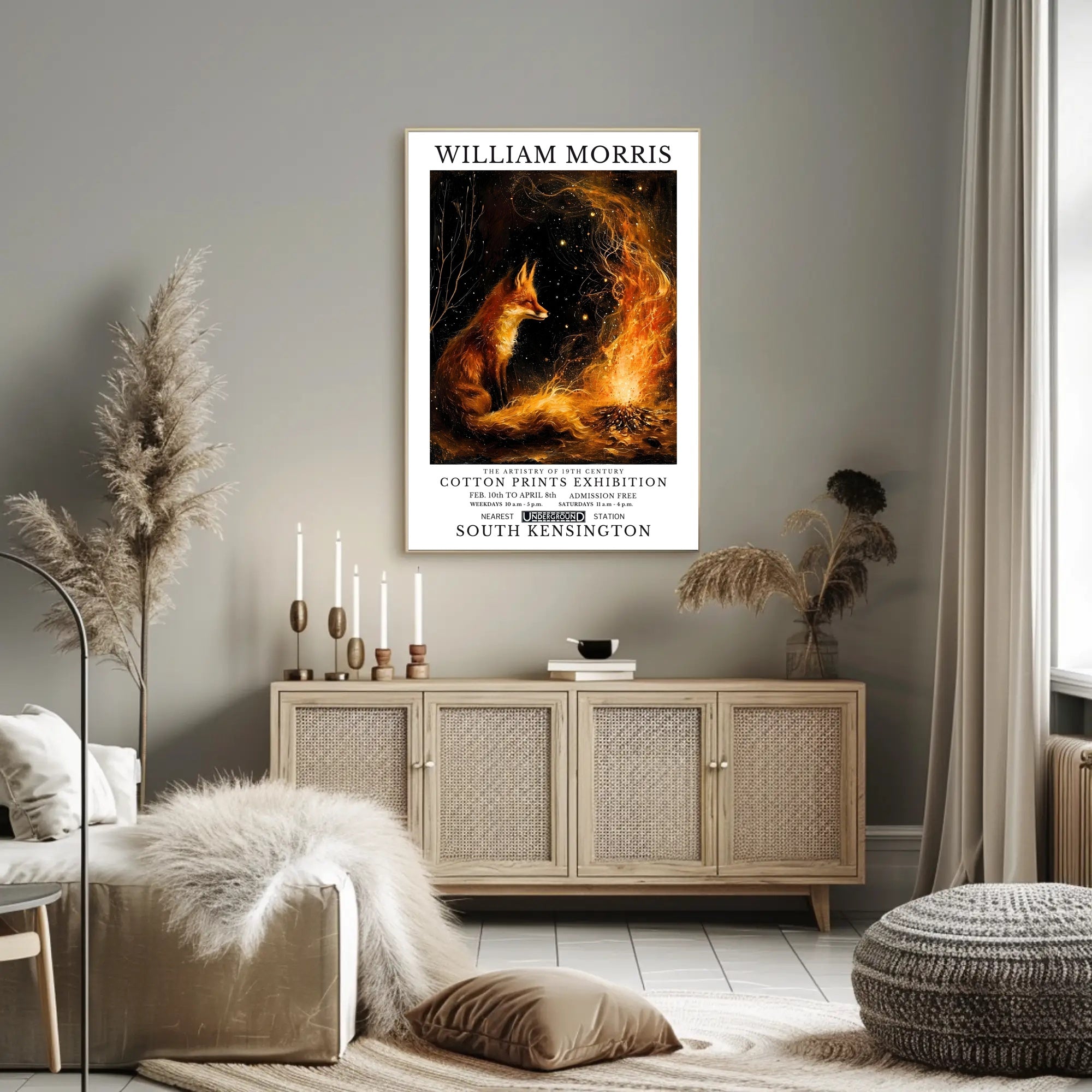 William Morris Fox and Fire Cultural Heritage Poster