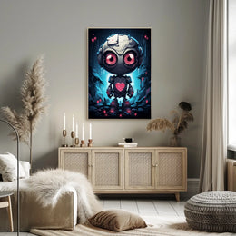 Robot Heart Poster: Futuristic Whimsy Meets Dystopia