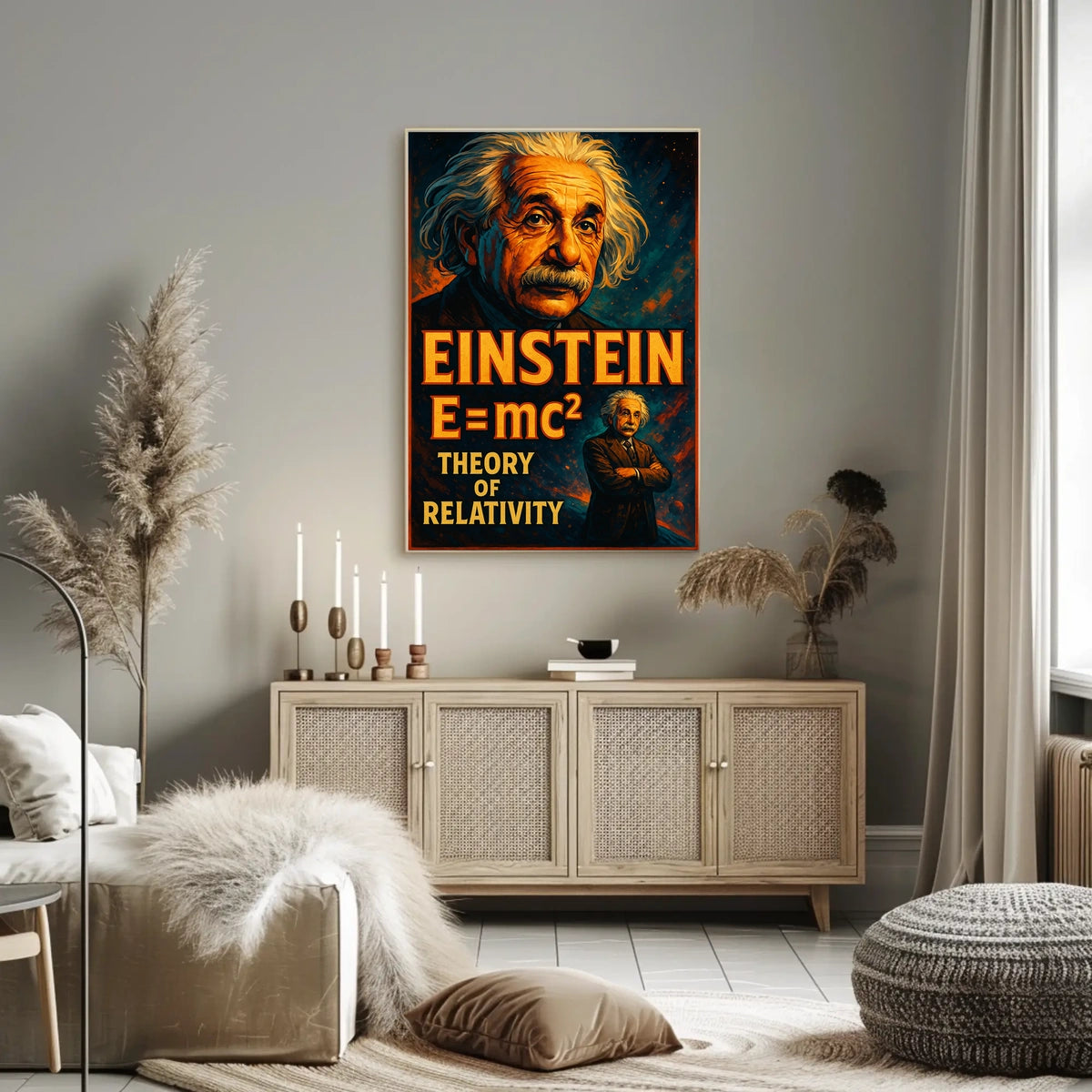 Einstein Relativity Scenic Wanderlust Poster