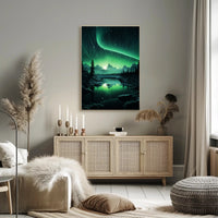 Aurora Over Tranquil Landscape Poster